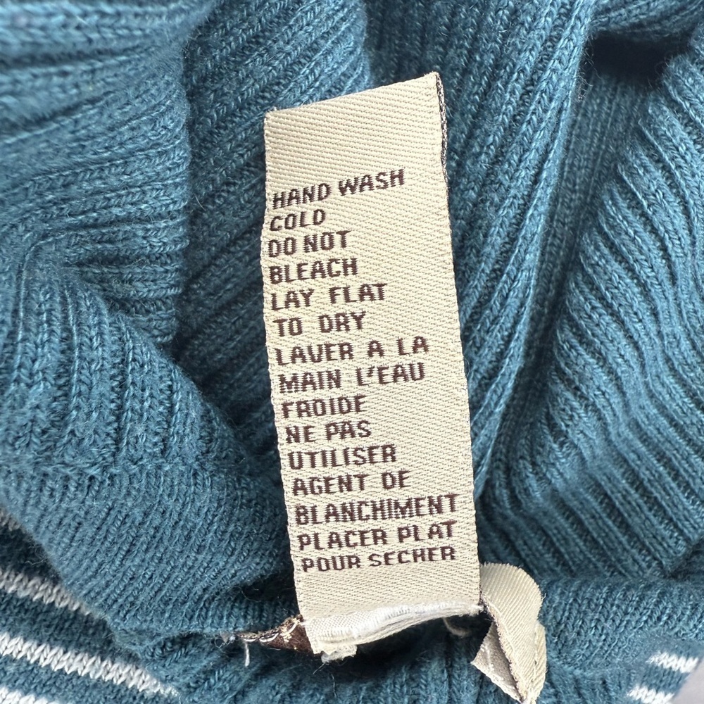🦋Y2k XXI Striped Knit Sweater - Teal/White - Size M🦋 - Picture 8 of 8